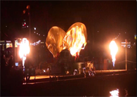 Gasflammen erzeugen einen einzigartigen Effekt - Drumm Fireworks and Laser im Saarland kennen sich damit aus. Installationen aus denen Gasflammen steigen.