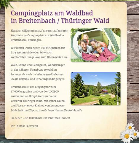 Campingplatz Am Waldbad - Camping in Breitenbach in Breitenbach