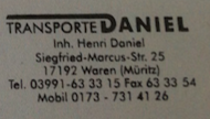 Transporte Daniel - Spedition in Waren (Müritz) in Waren