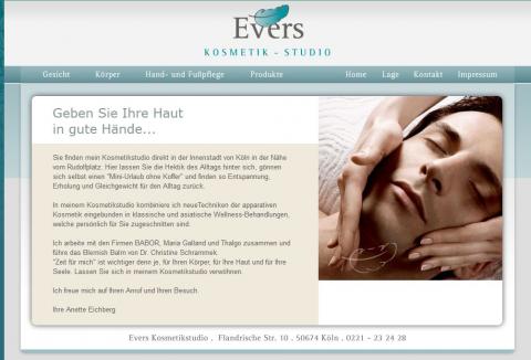 Webseite von: Kosmetikstudio Evers in Köln Kosmetikstudio Evers in Köln in Köln
