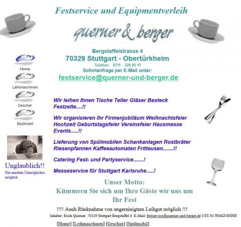 Festservice und Equipmentverleih Querner & Berger in Stuttgart in Stuttgart-Obertürkheim