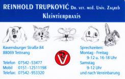 Kleintierpraxis Dr. vet. med. (Univ. Zagreb) Reinhold Trupkovic - Tierarzt in Tettnang | Tettnang