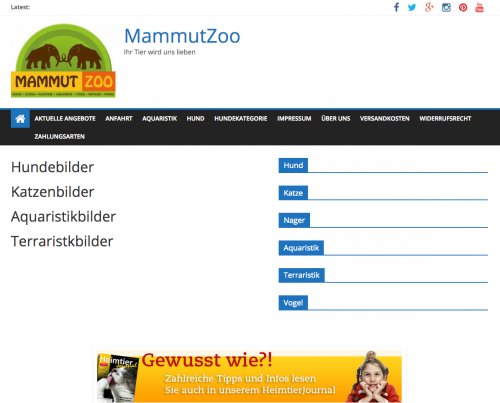 Firmenprofil von: Mammut Zoofachhandel Ug                  