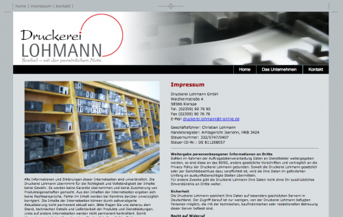 Firmenprofil von: Druckerei Lohmann in Kierspe