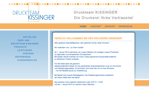 Firmenprofil von: Druckteam KISSINGER in Wurmannsquick 