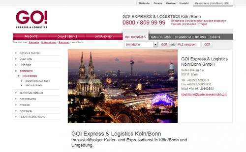 Firmenprofil von: Expressdienst GO! Express & Logistics (Deutschland) GmbH in Bonn