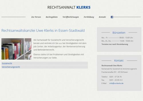 Firmenprofil von: Fachanwalt für Sozialrecht und Versicherungsrecht RA Uwe Klerks in Essen