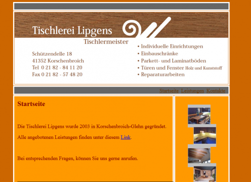 Firmenprofil von: Tischlerei Lipgens in Korschenbroich