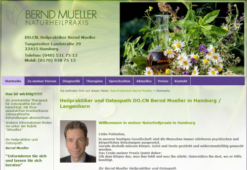 Firmenprofil von: Osteopathie in Hamburg: Naturheilpraxis Bernd Mueller