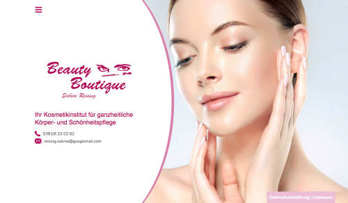 Firmenprofil von: Beauty Boutique Sabine Reising in Magdeburg – Kosmetikinstitut für ganzheitliche Körper- und Schönheitspflege – Anti-Aging – Wellness – Medical Beauty
