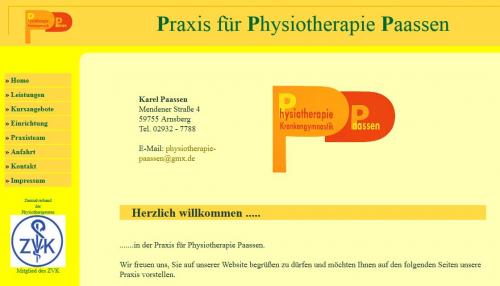 Firmenprofil von: Praxis für Physiotherapie Paassen in Arnsberg