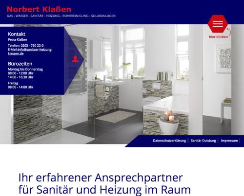 Firmenprofil von: Fachbetrieb für Sanitär und Heizung: Norbert Klaßen in Duisburg 