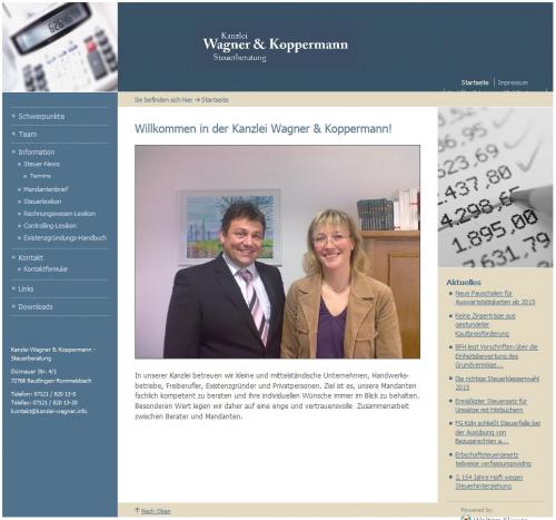Firmenprofil von: Kanzlei für Steuerberatung Wagner und Koppermann in Reutlingen