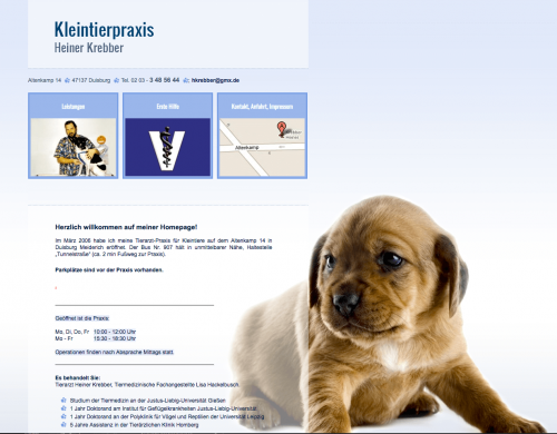 Firmenprofil von: Tierarzt Krebber aus Duisburg: Auf Wunsch auch Hausbesuche