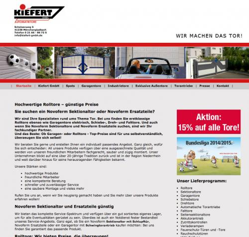 Firmenprofil von: Stromsparende Sektionaltore in Mönchengladbach – Kiefert GmbH