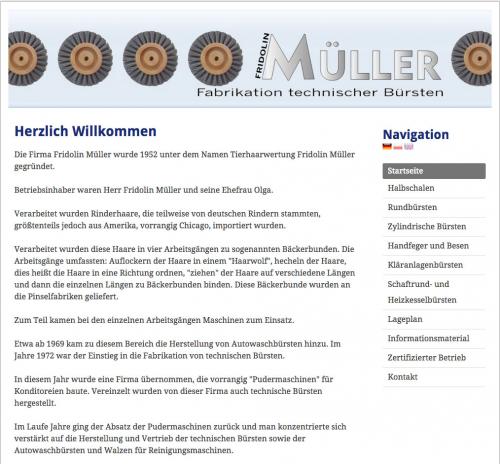 Firmenprofil von: Bürsten für Autowaschanlagen in Crailsheim: Fridolin Müller Bürstentechnik