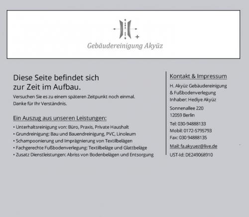 Firmenprofil von: H. Akyüz Gebäudereinigung und Fußbodenverlegung in Berlin