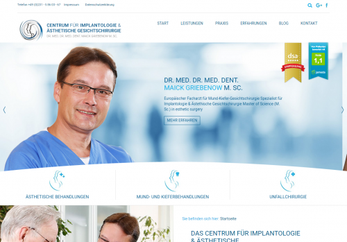 Firmenprofil von: Prof. Dr. med. Dr. med. dent. Maick Griebenow M.Sc. - Ihr Kieferchirurg in Dortmund