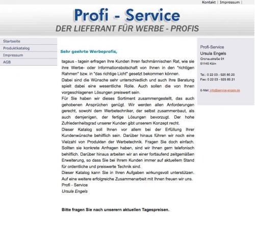 Firmenprofil von: Werbetechnik und -materialien von Profi-Service Ursula Engels in Köln