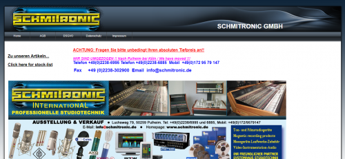 Firmenprofil von: Studiotechnik von Schmitronic Electronic Vertriebs GmbH